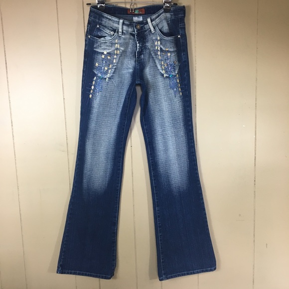 Silver Kiss Bootcut Embellished Embroidered Stone wash… - Picture 8 of 8